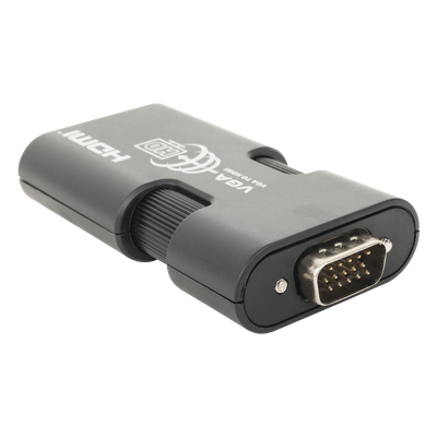TT350MINI - MINI Adaptador de VGA a HDMI /  Resolución 1920x1080 @ 60Hz / Jack de audio de 3.5mm / Soporta alimentacion  por Micro USB