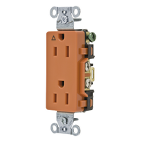 HUB-IG15DR - Contacto Dúplex / 15A 125V / NEMA 5-15R / 2 Polos 3 Hilos / Grado Comercial Decorativo / Nylon / -40°C a 75°C