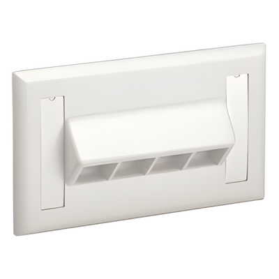 NK4HSFIWY - Placa de Pared Horizontal / 4 Puertos Keystone / 69.8 x 114.3 mm / 2.75 x 4.5 pulg. / Blanco Mate