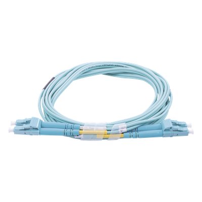 LPFOM3LCLCR20 - Jumper de Fibra Óptica / Multimodo OM3 50/125 / LC-LC Dúplex / OFNR Riser / 2.0 mm / 20 m (65.62 ft) / Aqua