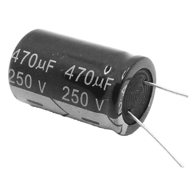 0470M0250V - Capacitor Electrolítico de Aluminio, Radial de 470 µFd, 250 Vcc, 105 °C, 25 x 40 mm.