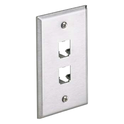 CFP2SY - Placa de Pared Vertical / Acero Inoxidable Grado 304 / 2 Puertos Mini-Com / 2.75 x 4.5 pulgadas