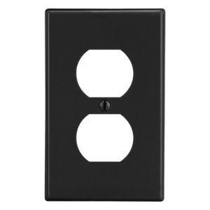 HUB-P8BK - Tapa para Contacto Dúplex / Policarbonato / 4.63 x 2.88 x 0.25 in / Orientación Vertical / UL 94 V2 / Color Negro