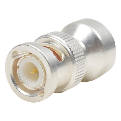 PT-4000-004 - Adaptador Coaxial RF / Hembra UNIDAPT a BNC Macho / Bronce Chapado Plata / Contactos Oro 24K / Dieléctrico Teflón
