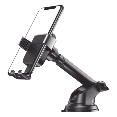 60990B - Soporte de Celular para Automóvil / Ventosa con Succión Fuerte / Rotación 360° / Brazo Telescópico Ajustable / Compatible 4.7'' a 7'' / Sujeción por Gravedad