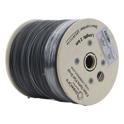 LPDROPA22C/2KM - Carrete Fibra Óptica Drop / 2 km / G.657A2 / Bifibra Plana / LSZH / Dieléctrica / 2 Hilos / 6562 pies
