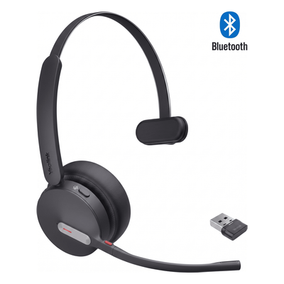 BH70-MONO-UC-USB-C/A - Diadema Bluetooth / Cancelación de Ruido con 3 Micrófonos / Bluetooth 5.3 / Alcance 50 m (164 ft) / Batería 35 Horas / UC Multiplataforma