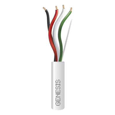 2115-1101/1000 - Bobina de 305 Metros (1000 Pies) / Cable de Cobre / 4 x 18 AWG / Riser / Color Blanco / Para Aplicaciones de Alarmas de Intrusión/Control de Acceso/ Automatización / Interfonos y Tv Porteros