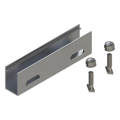 N00003 - Cople de Aluminio para Riel / Aluminio Serie 6000 / Compatible N Rail 4.72 y M2 / Acero Inoxidable / 115 g