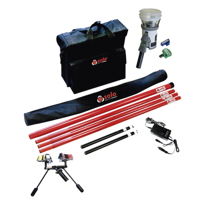 TF2823-KIT - Kit de Pruebas para Detectores de Humo, Calor y CO / Diseño No Conductor / Cabezales Intercambiables / Compatible con Pertigas Telescópicas / Batería Portátil con Cargador Rápido
