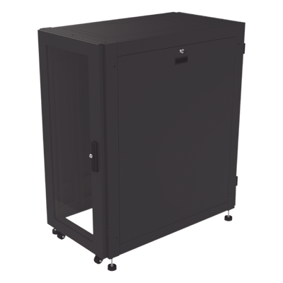 LP-60100-24U-R2 - Gabinete de Piso para Telecomunicaciones / 24 UR / 600 x 1000 mm / Puerta con Cristal Templado / Cierre 3 Puntos / Postes Ajustables