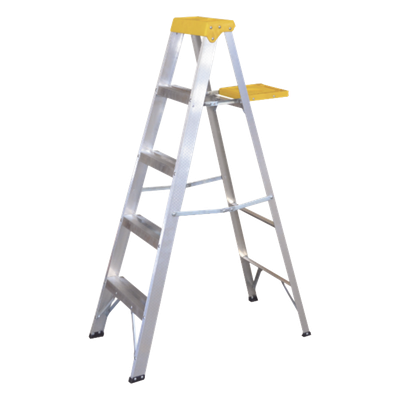 SYS-ET5 - Escalera Tipo Tijera / 5 Peldaños / Aluminio Tipo III / 1.83 m (6 ft) / Carga 90 kg / ANSI A14.2