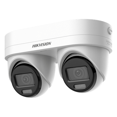 DS-2CD2343G2D-LIZ2UY/SL - Cámara IP Dual Lente / 4 Megapixel por Sensor / WDR 120 dB / IR 10 m (32.8 ft) / IP67 / IK10 / PoE / Audio Bidireccional
