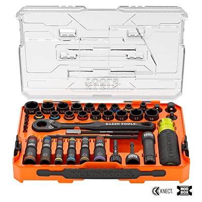 65500-KNECT - Juego de Dados de Impacto / Paso a Través / 39 Piezas / SAE y Métrico / Sistema KNECT / Adaptador 3/8"
