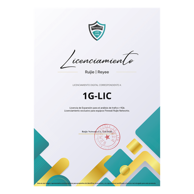 RG-WALL1600-Z3200-S-1G-LIC - Licencia de Expansión / Análisis de Tráfico +1 Gbps / Firewall / Perpetua / Uso Único / Entrega Digital