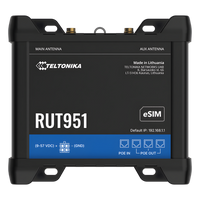 RUT951-POE - Router Industrial 4G LTE / Cat 4 150 Mbps / Dual SIM + eSIM / PoE In/Out 802.3af / 4 Puertos Ethernet 10/100 Mbps / VPNs Avanzadas / Gestión RMS