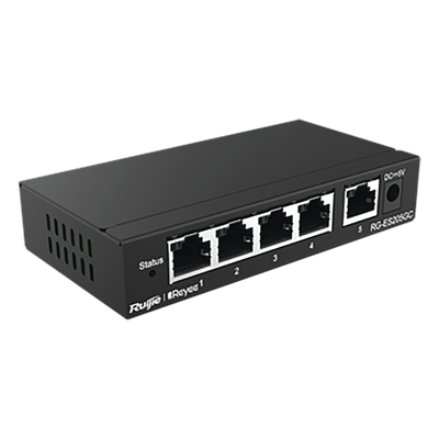 RG-ES205GC - Switch Administrable / 5 Puertos Gigabit / Capacidad 10 Gbps / Gestión Cloud y Móvil / 16 VLANs / 5W Máximo