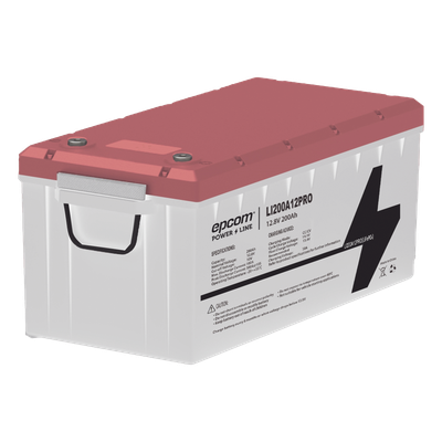LI200A12PRO - Batería de Litio Ciclo Profundo, 12.8 Vcc 200Ah, LiFePO4  , Solar, Marina, Máximo 200 A de Descarga