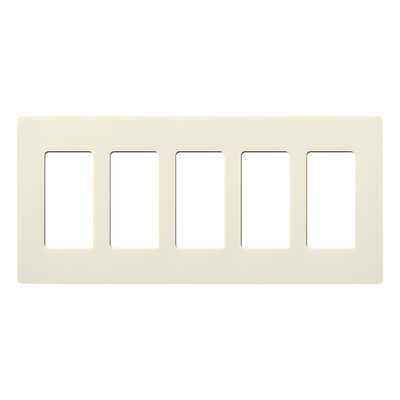 SC5BI - Placa de Pared / 5 Espacios / Screwless / Satin Colors / Color Biscuit / Compatible Control Pico