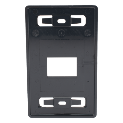 MX-FP-S-02-01 - Placa de Pared Modular / 2 Salidas / Compatible Z-MAX Blindados / Montaje Frontal-Trasero / Color Negro