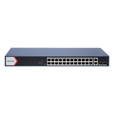 DS-3E1528P-EI/M - Switch PoE+ Administrable / 24 Puertos Gigabit / 2 Puertos Uplink Gigabit / 2 Puertos SFP / Alcance Extendido 300 m (984.3 ft) / 230 W