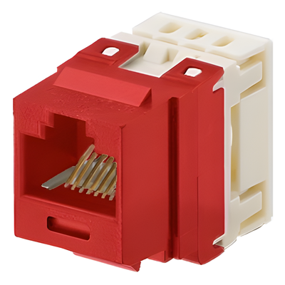 NKP5E88MRD - Jack Keystone / Cat 5e / RJ45 / 110 Impacto / 8P8C / Rojo