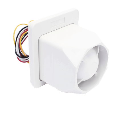 748 - Sirena Autónoma / 119 dB / 25 W / Dos Tonos / IP Resistente Agua y UV / 6 a 14 VDC / Interior y Exterior