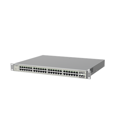 RG-NBS5200-48GT4XS-UP - Switch Administrable Capa 3 / 48 Puertos Gigabit PoE+ / 4 SFP+ 10Gb / 176 Gb/s / 740W PoE / Protección 6 kV