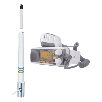 UM385/5101 - Radio Móvil VHF Marino / 25 Watts / IPX4 / GPS / DSC Clase D / Frecuencia 156-163 MHz / Pantalla LCD Grande