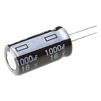 CE1000/16V - Capacitor Electrolítico de Aluminio / 1000 µF / 16 Vcc / Radial / 105 °C / 10 x 15 mm