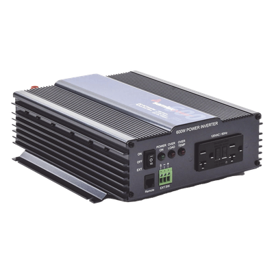 PST-600-24 - Inversor de Onda Pura / 600W / Entrada 24 Vcc / Salida 120 Vca / 2 Canales NEMA 5-20R GFCI / 10.83 x 9.37 x 3.23 pulgadas