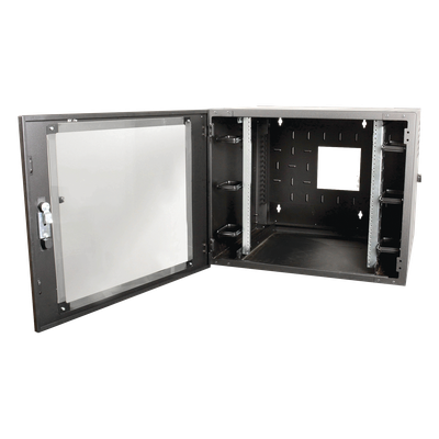 WC2-P101-12 - Gabinete de Pared 19in / 12 UR / Abatible / 610 mm (2 ft) de Profundidad / Carga 91 kg (200.6 lb) / Gestión de Cables Integrada