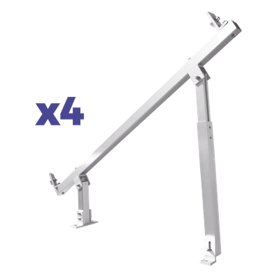 EPLAMO011X4PRO - Caja de accesorios de aluminio anodizado / Montaje techo / Arreglo 1x4 / Inclinación 20°-45° / Resistencia viento 136 km/h