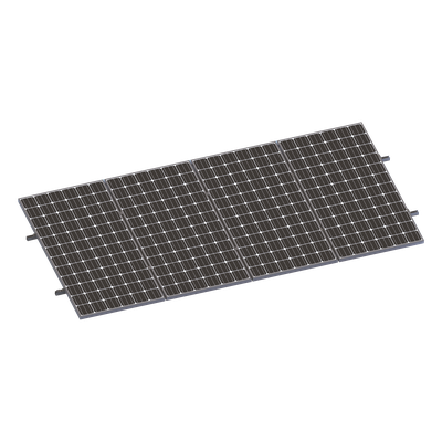 VEKTORMINIKIT1X4 - Kit de Minirieles para Panel Solar / Arreglo 1×4 / Aluminio Anodizado / Módulos 35 mm / Instalación en Lámina