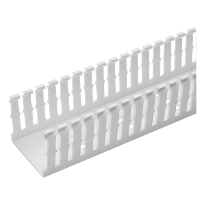 F1X3WH6 - Canaleta Ranurada / Tipo F / 32 mm Ancho / 79.4 mm Alto / 1.8 m (6 ft) Largo / UL94V-0 / Sin Tapa