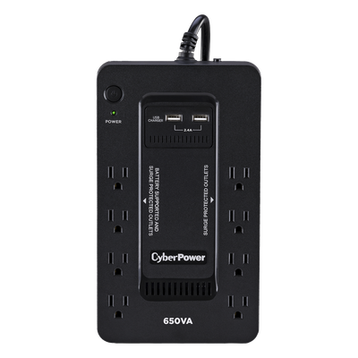 SX650U - UPS Standby CyberPower SX650U 650VA/360W 8 NEMA 5-15R (4 c/respaldo batería) 2x puertos USB carga120V GreenPower UPS