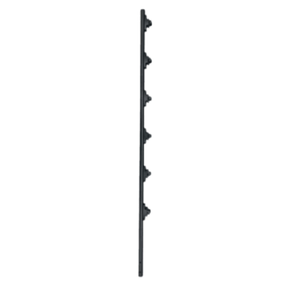 SF-POST-6B - Poste de Paso para Cerca Eléctrica / Tubo de Acero Galvanizado / 6 Aisladores / 1.4 m (4.6 ft) / Diámetro 25 mm (1 in) / Acabado Negro