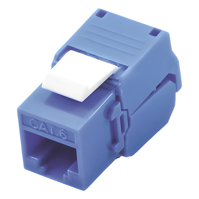LP-KJ-610-TTBU - Módulo Jack Keystone / Cat6 / U/UTP / Toolless / Terminación 180° / RJ45 / Color Azul