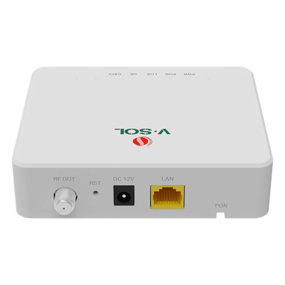 V2801T - ONU Bridge / Dual GPON-EPON / 1x SC/APC PON / 1x LAN Gigabit / 1x CATV / Triple Play / 130x100x30 mm (5.1x3.9x1.2 in)