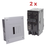 KITC2Q420E - Kit Centro de Carga 4P para empotrar con 2 Interruptores Térmicos de 2 Polos, 20Amp 120/240Vca 10kA.