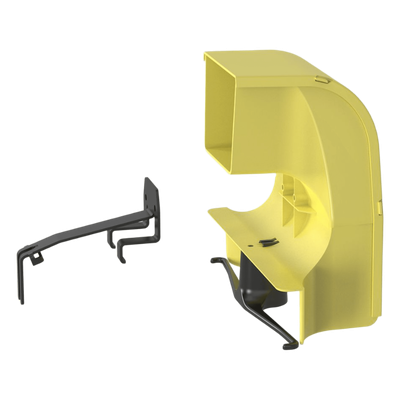 FRSPJ4X4LYL - Bajada para Canaleta de Enrutamiento de Fibra / Compatible 4x4, 6x4, 12x4, 24x4 / Reducción a 4x4 / Radio de Curvatura 50.8 mm / Color Amarillo