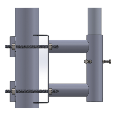 SS-OP-TM - Adaptador de Mástil a Poste / Acero ASTM A36 / Galvanizado por Inmersión en Caliente / Diámetro de Mástil 5.08 cm (2') / Postes hasta 7.62 cm (3') de Diámetro