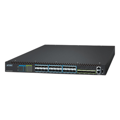 XGS-6350-16X8Y4C - Switch Gestionado Capa 3 / Puertos 100G QSFP28 / 25G SFP28 / 10G SFP+ / Conmutación Non-Blocking 1520 Gbps / Apilado 10 Unidades / ERPS G.8032 / Fuente Redundante Hot-Swap
