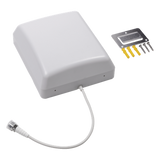 311-243 - Antena Tipo Panel Multibanda 600-960 MHz/ 1425-4700 MHz. Para interior. Especial para amplificadores y dispositivos celulares Multi-tecnología.