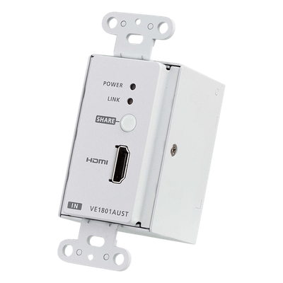 VE1801AUST - Transmisor HDMI / 4K 60Hz 4:2:0 / HDBaseT-Lite 40m / PoH / Placa de pared US / 131 pies
