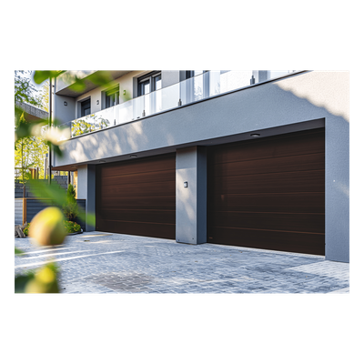 SECGAR-108B - Sección para puerta de Garage / Lisa / Imitacion Madera / BLACK WALNUT/ Para GARAGE108B / Estilo Americana.