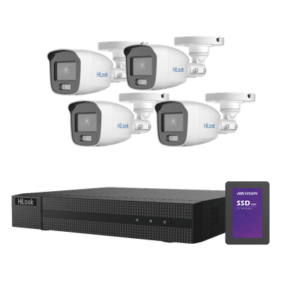 HL-1080-CV/A/1TB - Kit TurboHD / 2 Megapixel / 5 Canales / ColorVu 20 m (65.6 ft) / SSD 1 TB / Audio Integrado