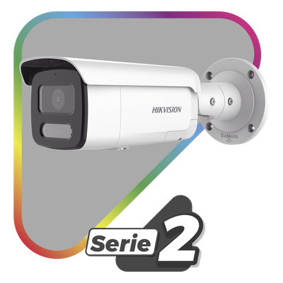 DS-2CD2T47G2H-LISU/SL - [Dual Light + ColorVu] Bala IP 4 Megapixel / Lente 4 mm / 60 mts IR + 60 mts Luz Blanca / Exterior IP67 / Luz Intermitente y Alerta de Audio / Videoanaliticos (Filtro de Falsas Alarmas) / PoE / WDR 130 dB / Captura Facial  /  ACUSEARCH