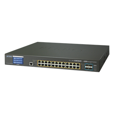 GS-5220-24UP4X - Switch Administrable L3 24 puertos 10/100/1000 Mbps c/Ultra PoE 400 Watts, 4 Puertos 10G SFP+
