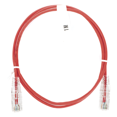 LP-UT6-100-RD-28 - Cable de Parcheo Slim UTP Cat6 / 1 Metro (3.28 Pies) / 28 AWG / Rojo / 1 Gbps
